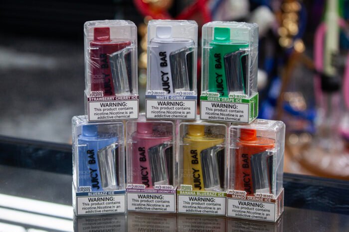 Discover the Juicy Bar Disposable Vape at One Stop Smoke Shop. Enjoy intense flavors, a smooth vaping experience, and up to 10,000 puffs for long-lasting satisfaction.