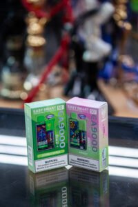 Easy Smart Disposable Pod Device 50mg in sleek packaging, available at One Stop Smoke Shop. A high-quality nicotine vape with smooth flavors and a long-lasting battery.