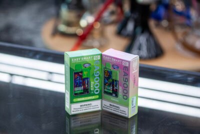 Easy Smart Disposable Pod Device 50mg in sleek packaging, available at One Stop Smoke Shop. A high-quality nicotine vape with smooth flavors and a long-lasting battery.