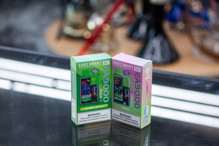 Easy Smart Disposable Pod Device 50mg in sleek packaging, available at One Stop Smoke Shop. A high-quality nicotine vape with smooth flavors and a long-lasting battery.