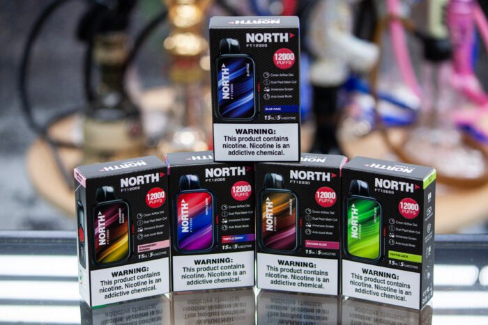 North 12,000 Puffs – long-lasting vape with premium flavors at One Stop Smoke Shop, the best vape shop in Houston.