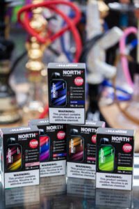 North 12,000 Puffs – long-lasting vape with premium flavors at One Stop Smoke Shop, the best vape shop in Houston. 